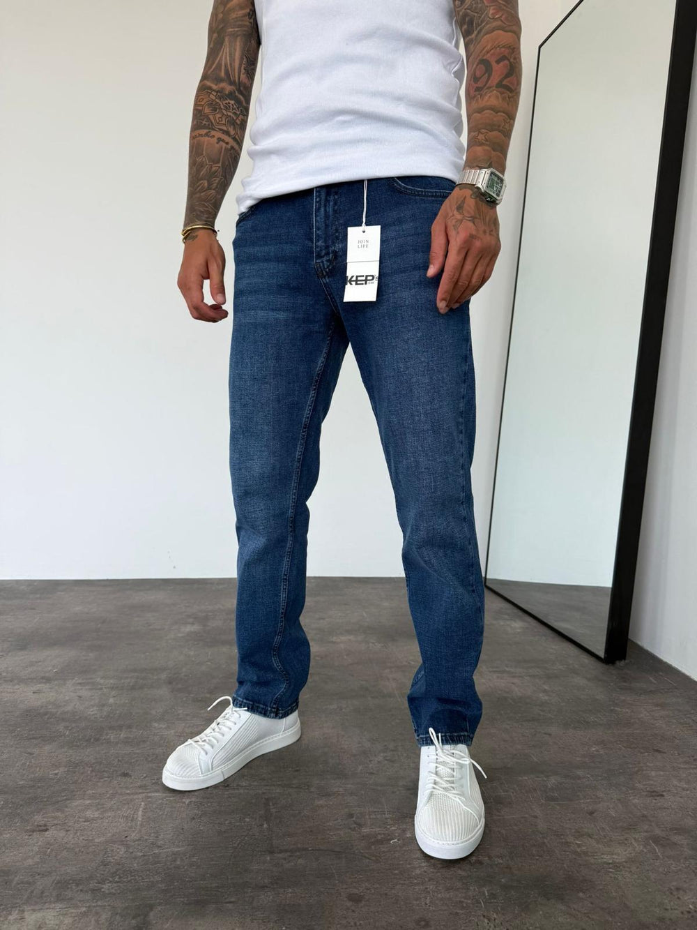 Mavi Taşlamalı Regular Fit Jean