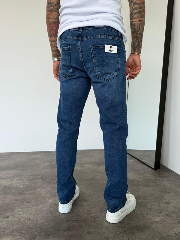Mavi Taşlamalı Regular Fit Jean