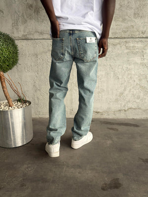 Mavi Yıkamalı Baggy Jean