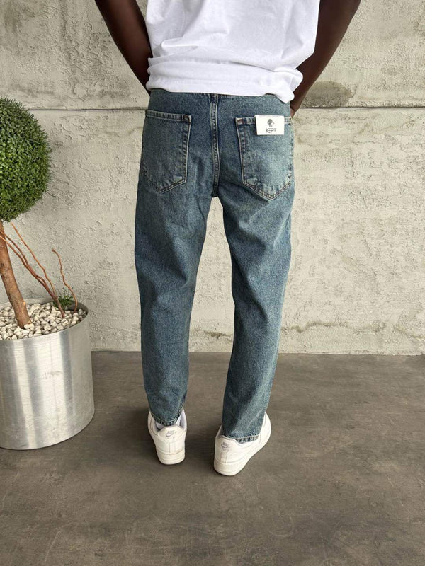 Mavi Yıkamalı Boyfriend Jean