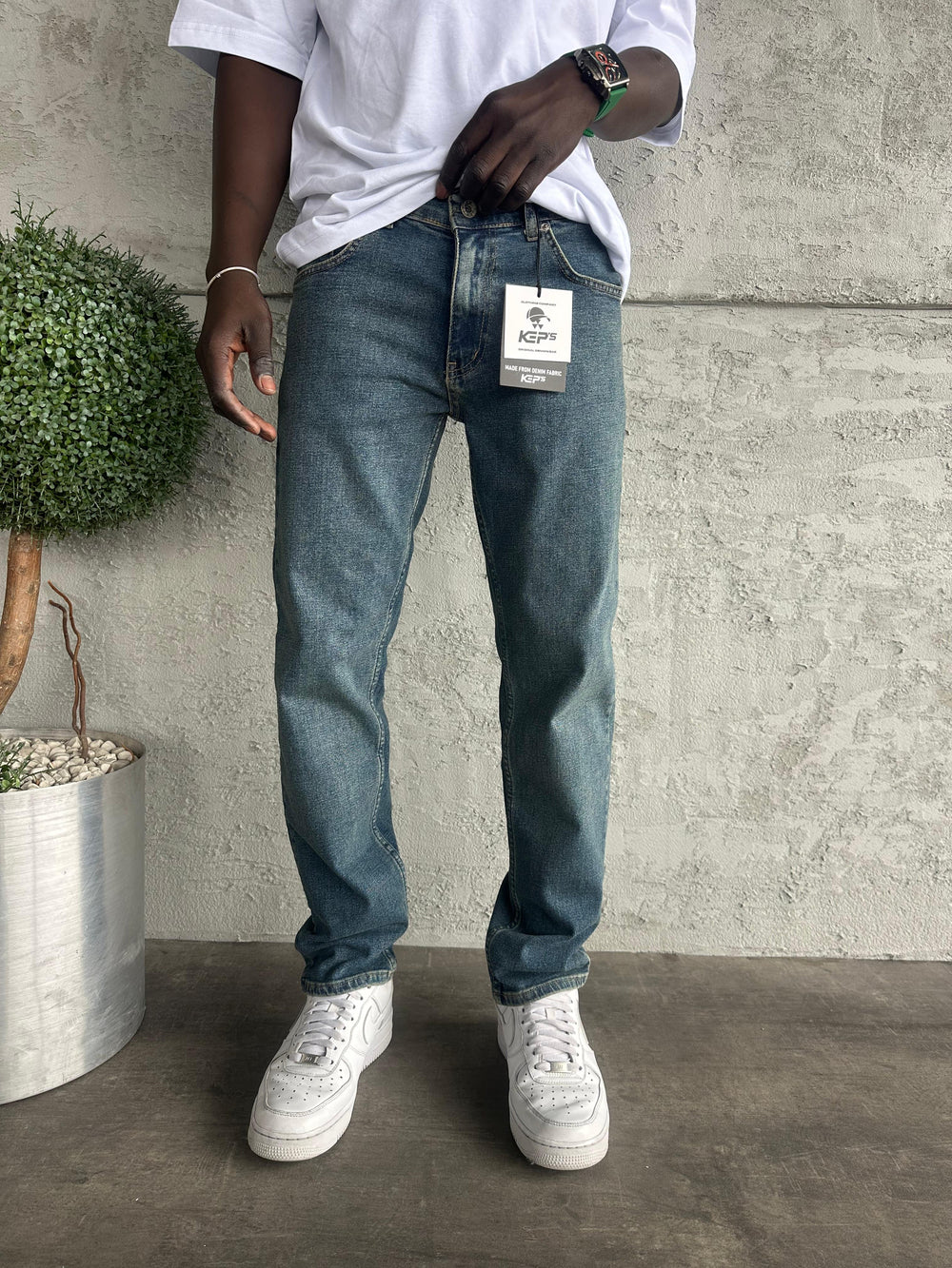 Mavi Yıkamalı Likralı Regular Fit Jean
