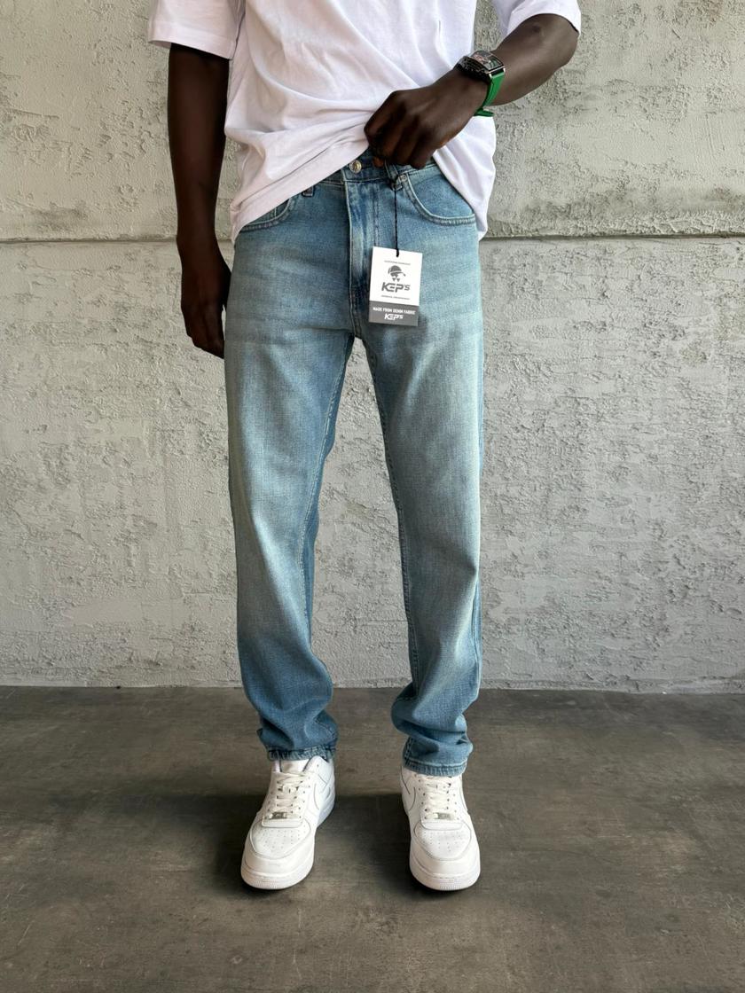 Mavi Yıkamalı Likralı Regular Fit Jean