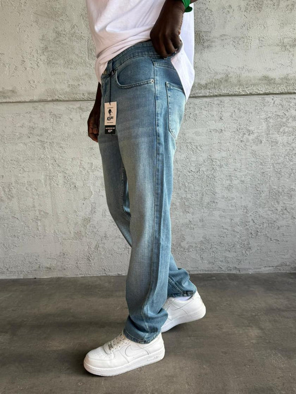 Mavi Yıkamalı Likralı Regular Fit Jean