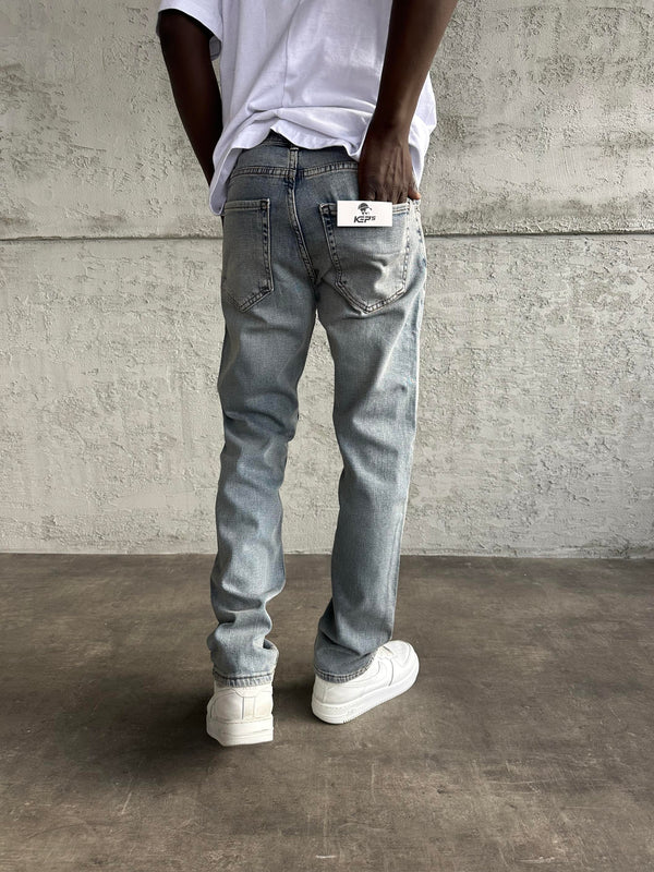 Mavi Yıkamalı Likralı Regular Fit Jean