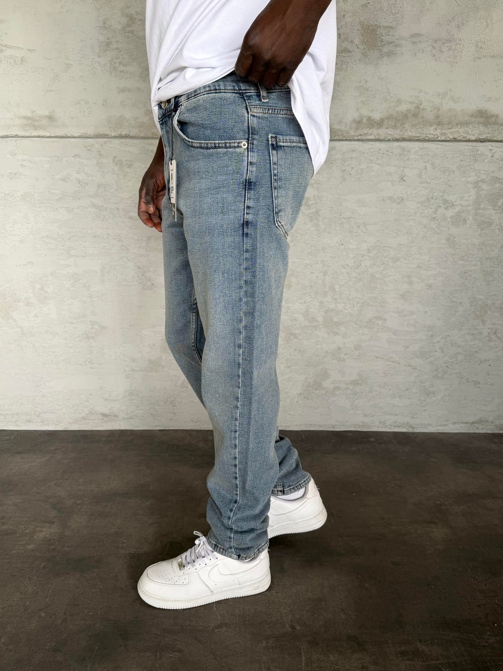 Mavi Yıkamalı Likralı Regular Fit Jean