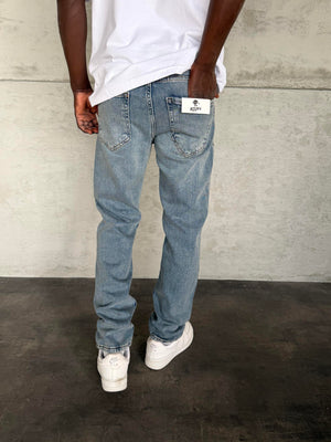 Mavi Yıkamalı Likralı Regular Fit Jean