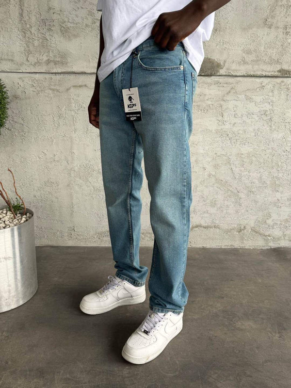 Mavi Yıkamalı Likralı Regular Fit Jean
