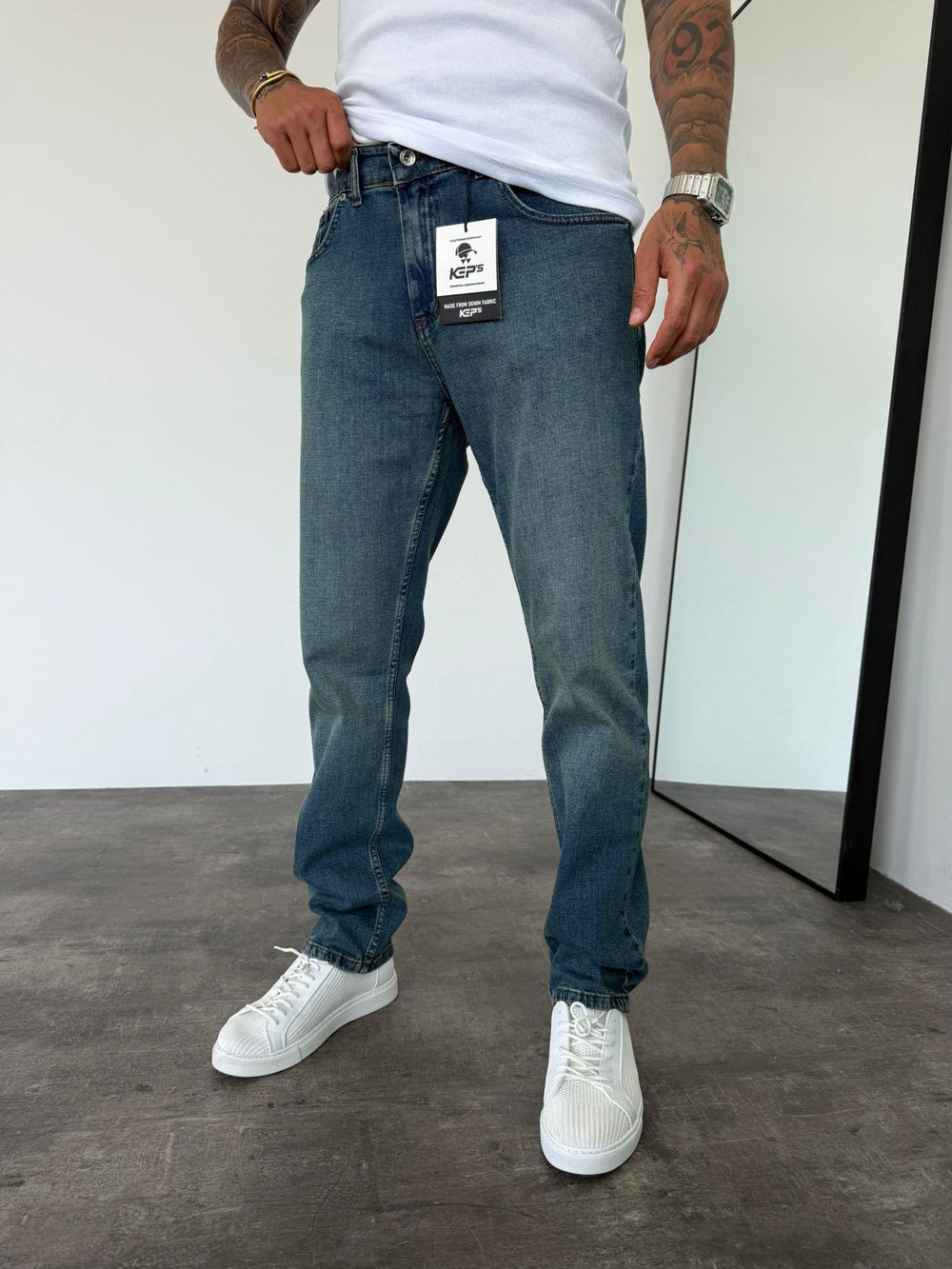 Mavi Yıkamalı Regular Fit Jean