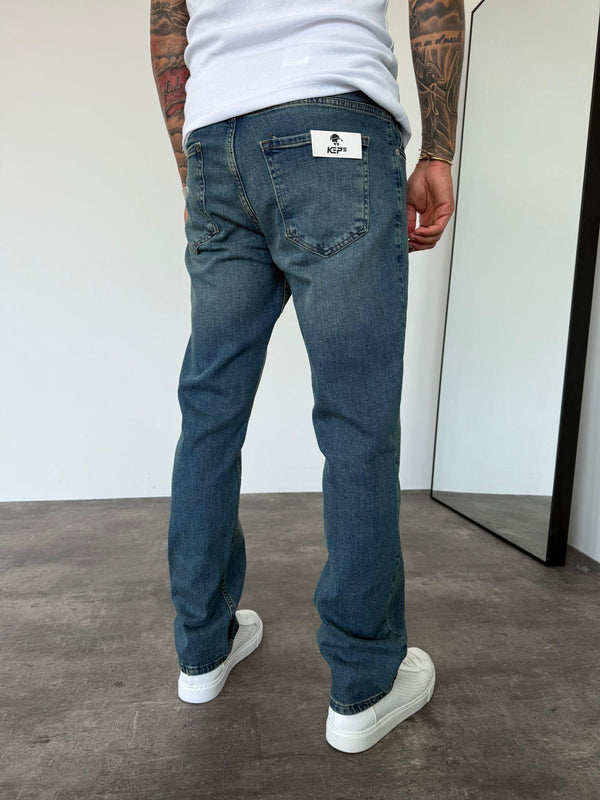 Mavi Yıkamalı Regular Fit Jean