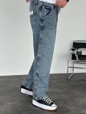 Mavi Yıkamalı Relax Baggy Jean