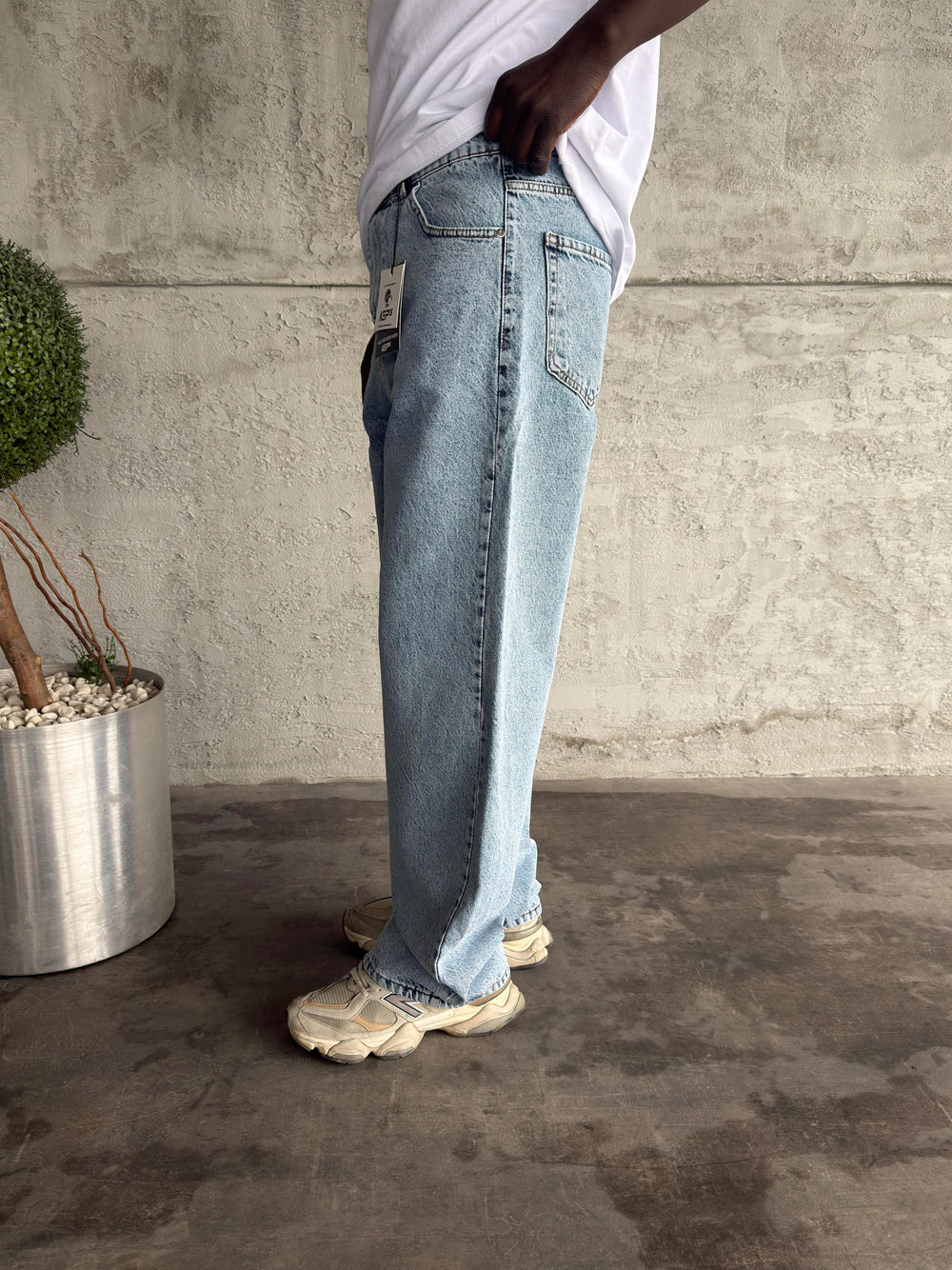 Mavi Yıkamalı Relax Baggy Jean