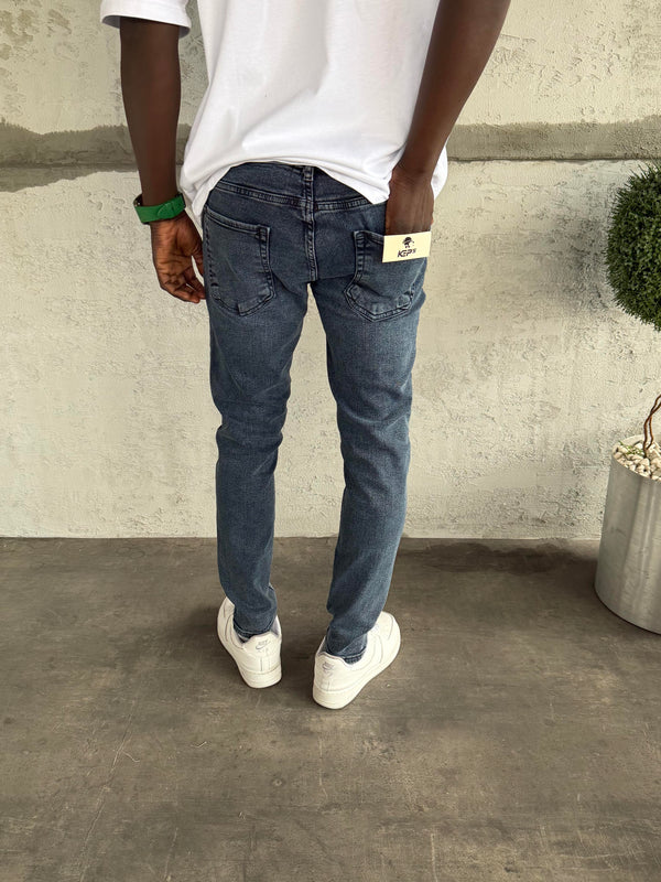 Mavi Yıkamalı Slimfit Jean
