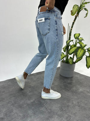 Mavi Yırtık Detaylı Boyfriend Jean
