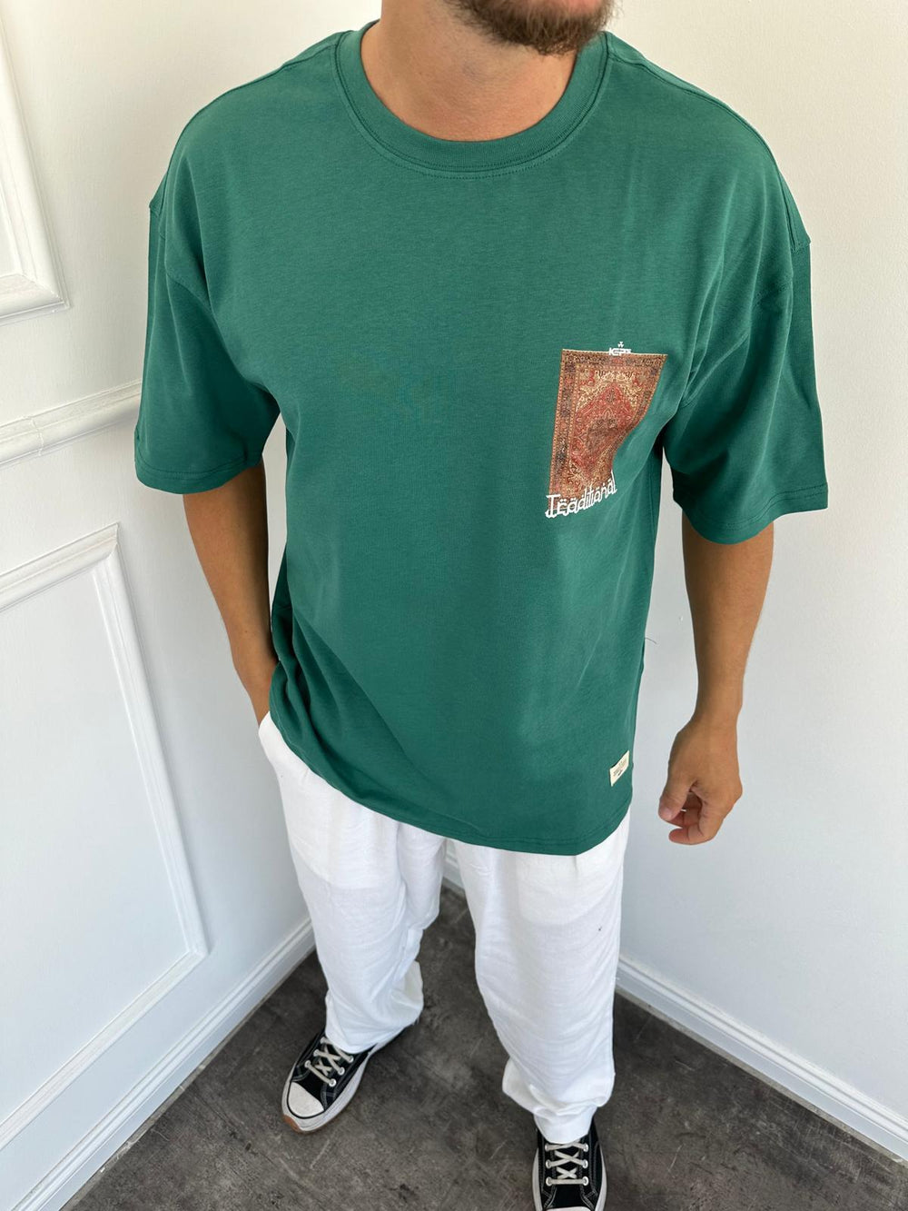 Mercan Oversize Baskılı T-Shirt