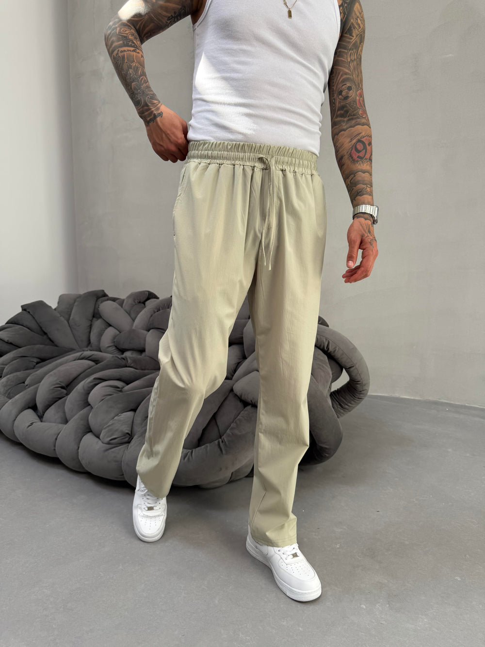 Mint Yeşil Paraşüt Kumaş Jogger