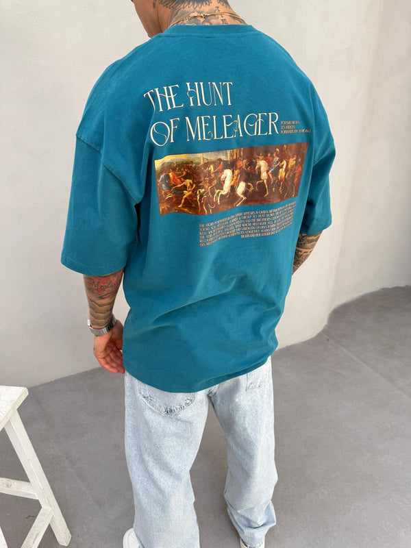 Petrol Oversize Baskılı T-Shirt