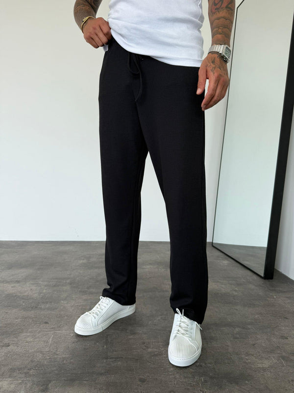 Siyah Fitilli Baggy Pantolon