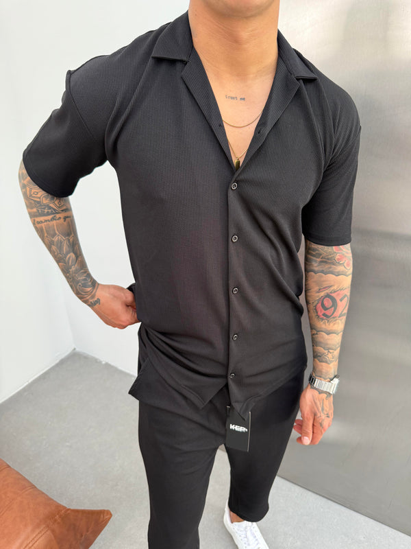 Siyah Fitilli Boyfriend Pantolon