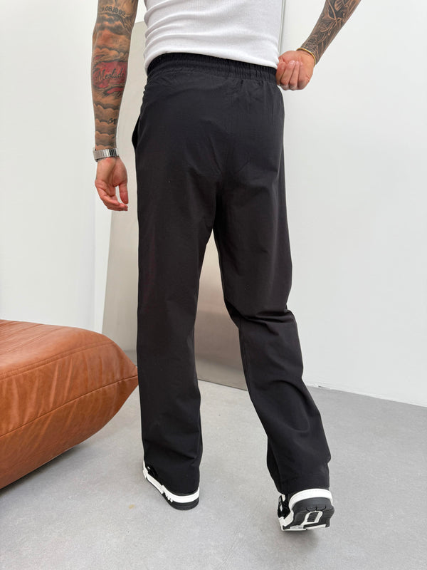 Siyah Keten Baggy Pantolon