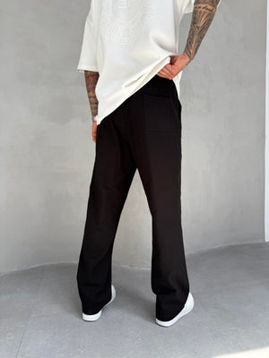 Siyah Keten Baggy Pantolon