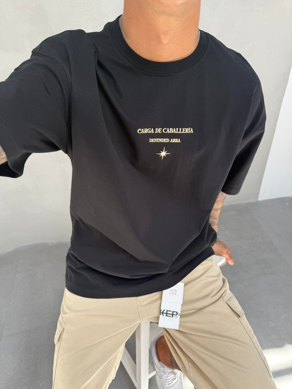 Siyah Oversize Baskılı T-Shirt