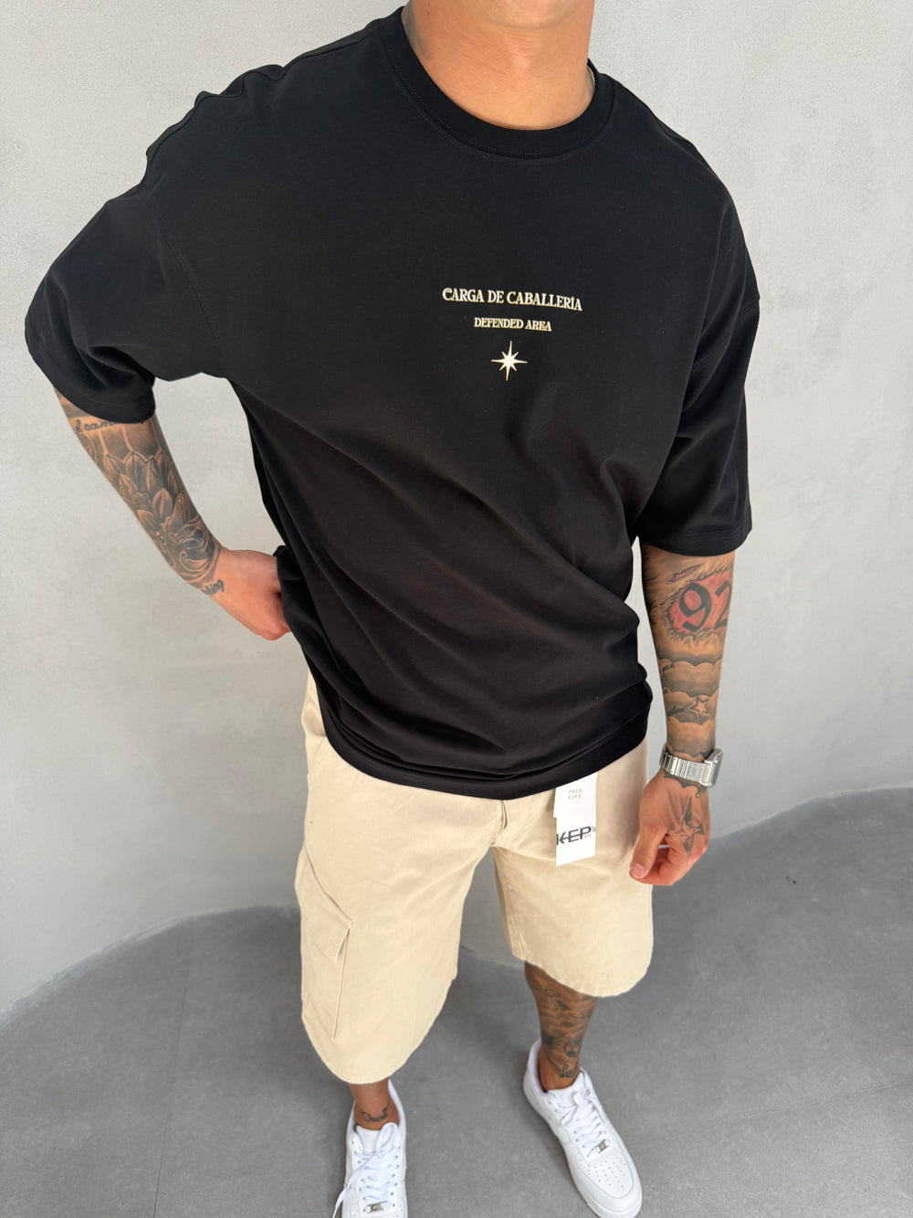Siyah Oversize Baskılı T-Shirt