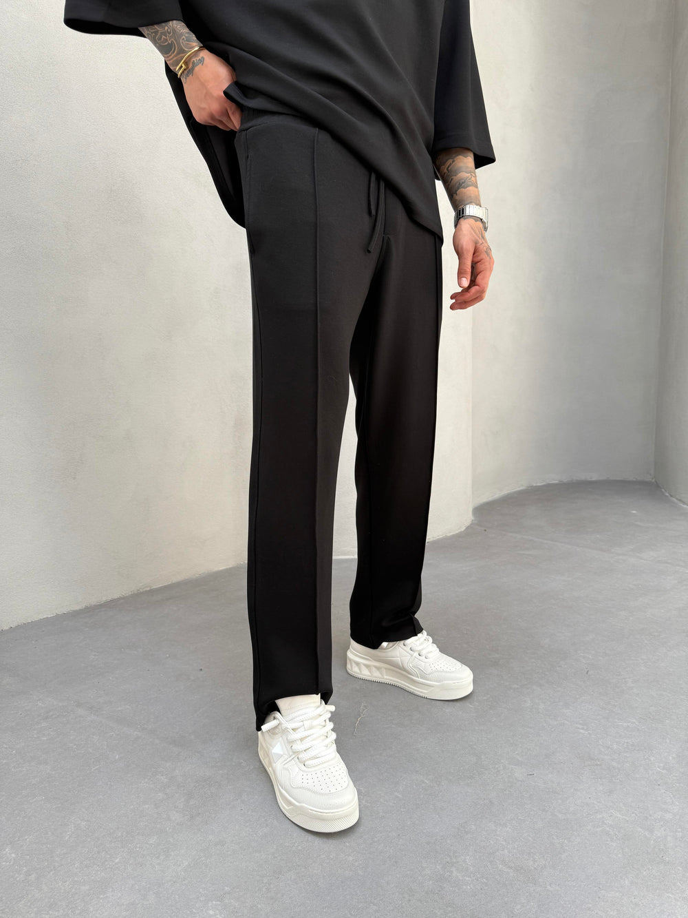Siyah Oysho Kumaş Baggy Pantolon