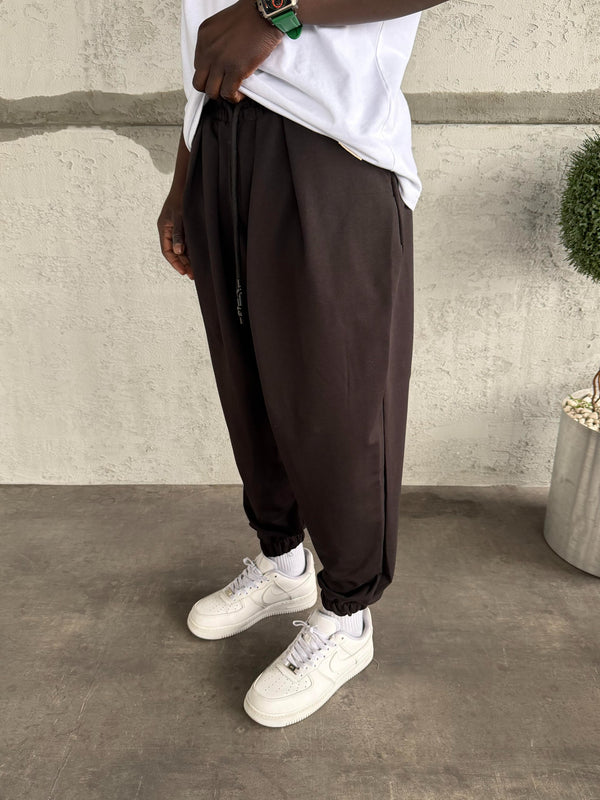 Siyah Paça Lastik Şalvar Eşofman