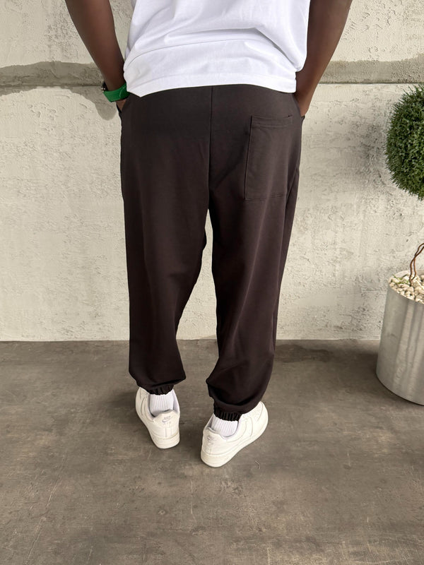 Siyah Paça Lastik Şalvar Eşofman