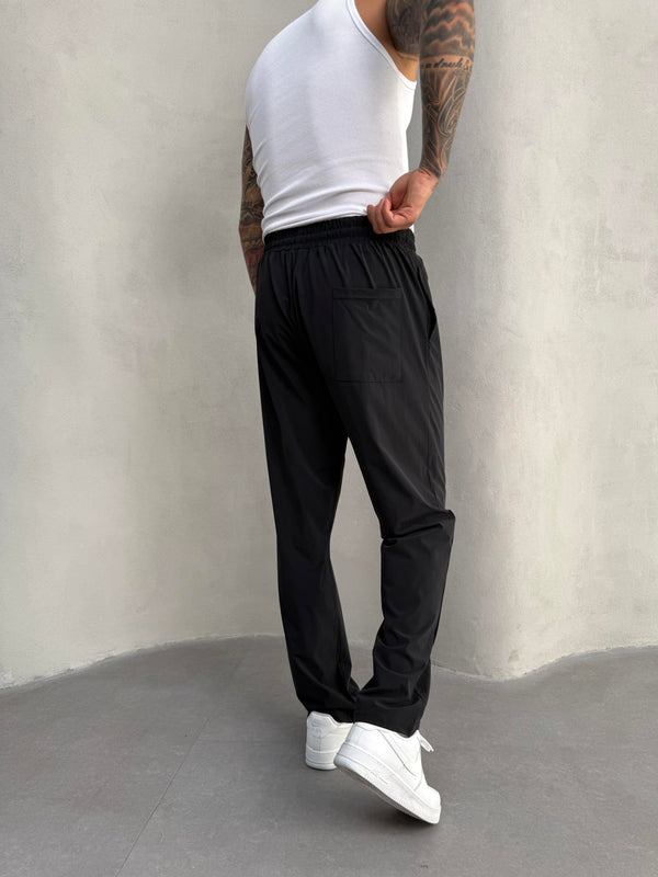 Siyah Paraşüt Kumaş Jogger