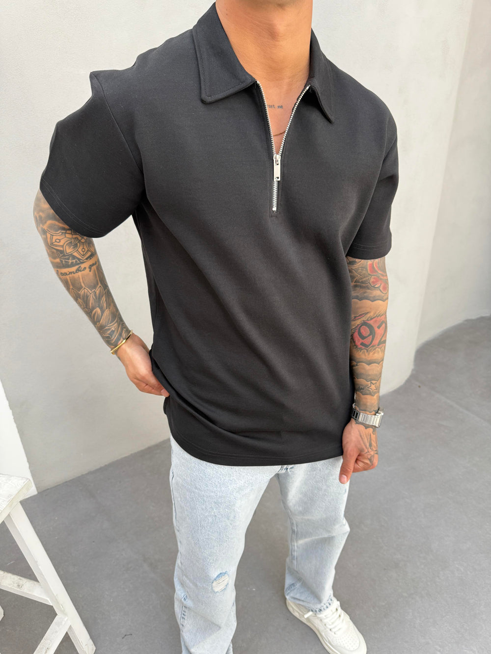 Siyah Polo Yaka T-Shirt