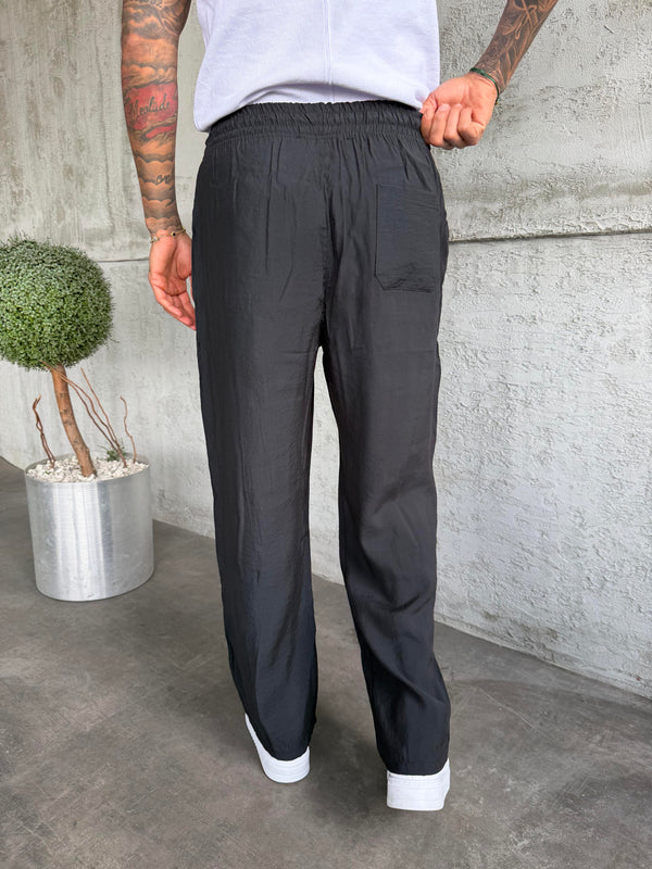 Siyah Tensel Kumaş Baggy Pantolon