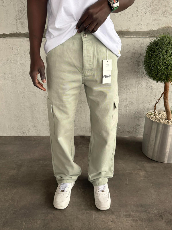 Su Yeşili Kargo Cep Baggy Jean