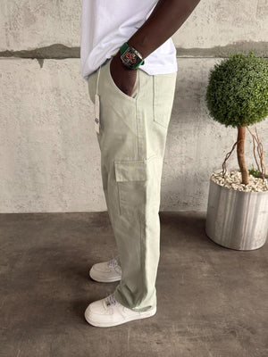 Su Yeşili Kargo Cep Baggy Jean