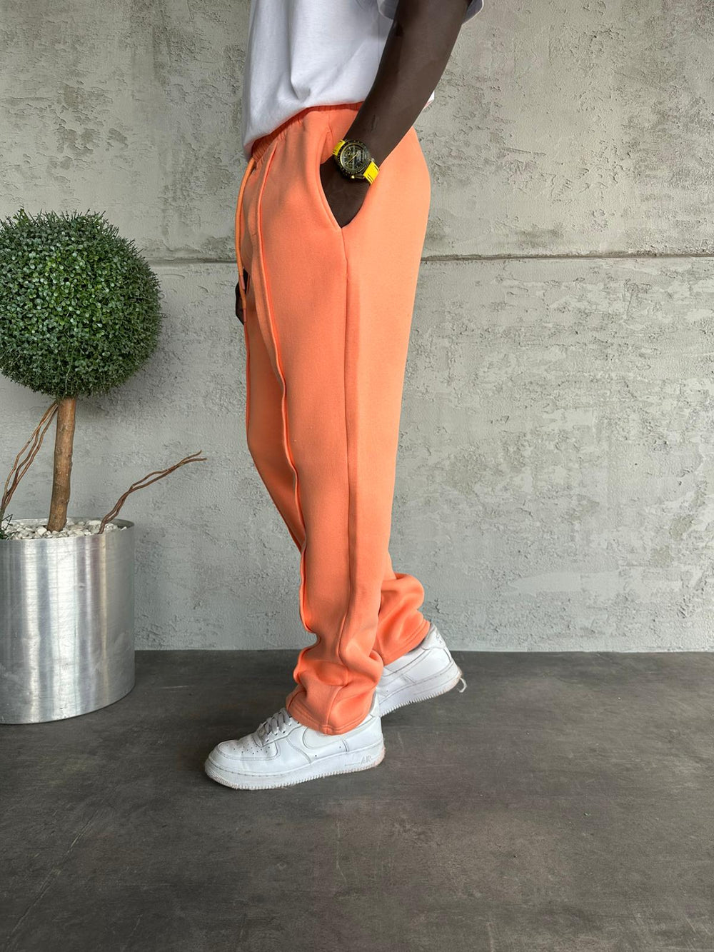 Turuncu Şerit Detaylı Baggy Eşofman