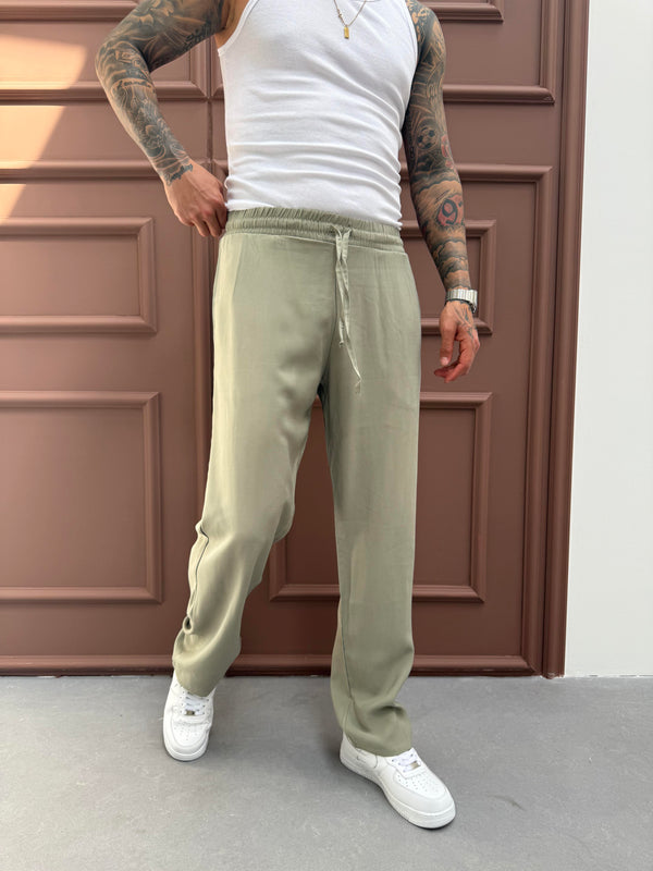 Yeşil Duble Kumaş Baggy Pantolon