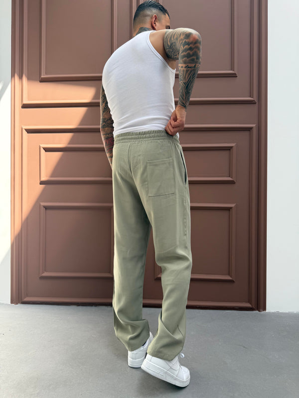 Yeşil Duble Kumaş Baggy Pantolon