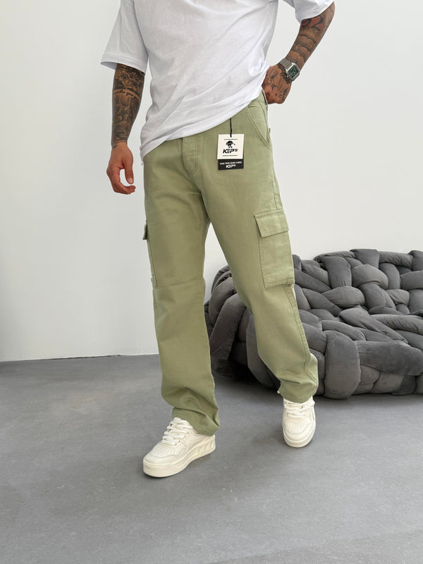 Yeşil Kargo Cep Baggy Jean