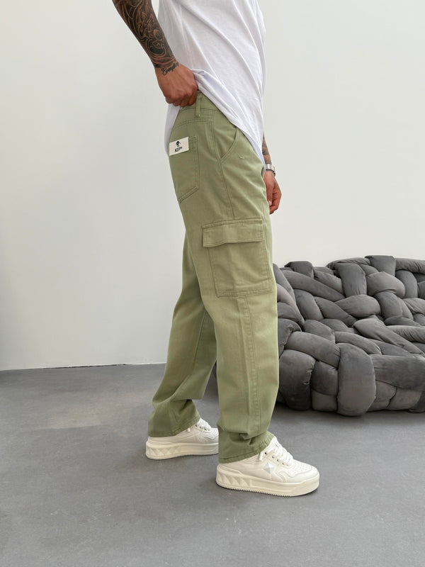 Yeşil Kargo Cep Baggy Jean