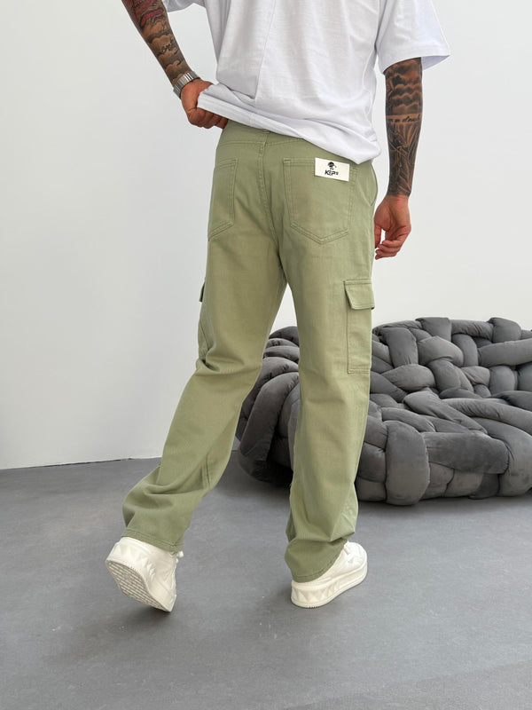 Yeşil Kargo Cep Baggy Jean