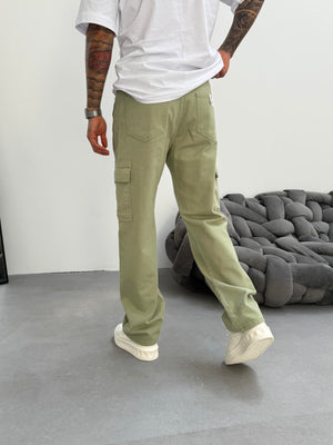 Yeşil Kargo Cep Baggy Jean