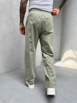 Yeşil Keten Baggy Pantolon