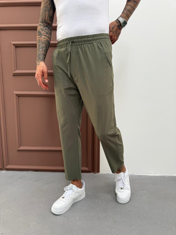 Yeşil Paraşüt Kumaş Boyfriend Pantolon