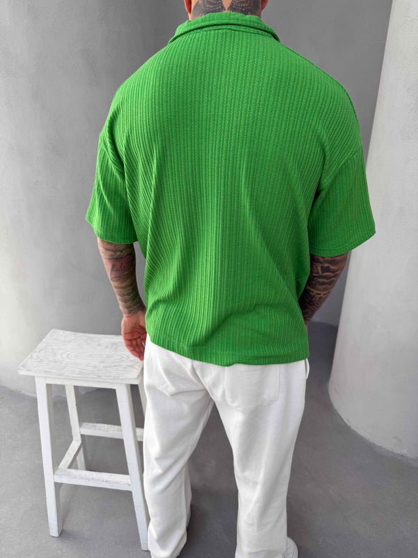Yeşil Polo Yaka Triko T-Shirt