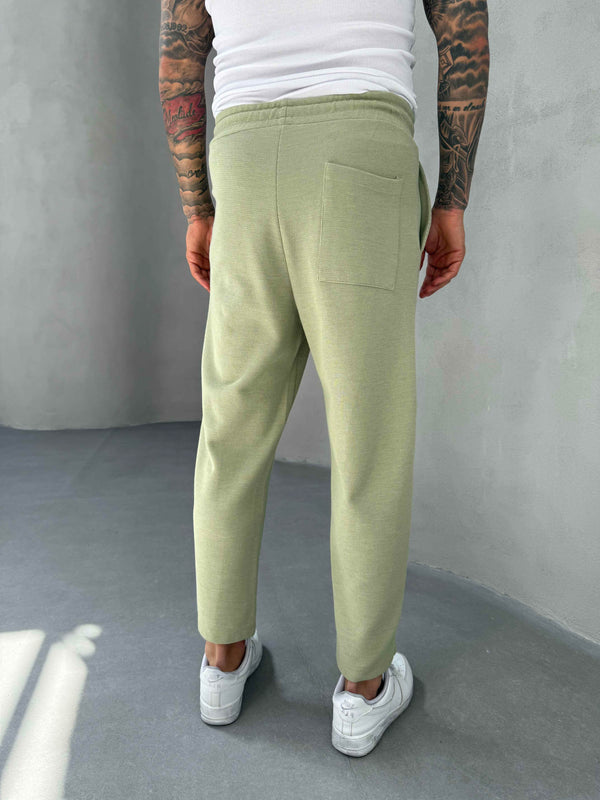 Yeşil Waffle Kumaş Boyfriend Pantolon