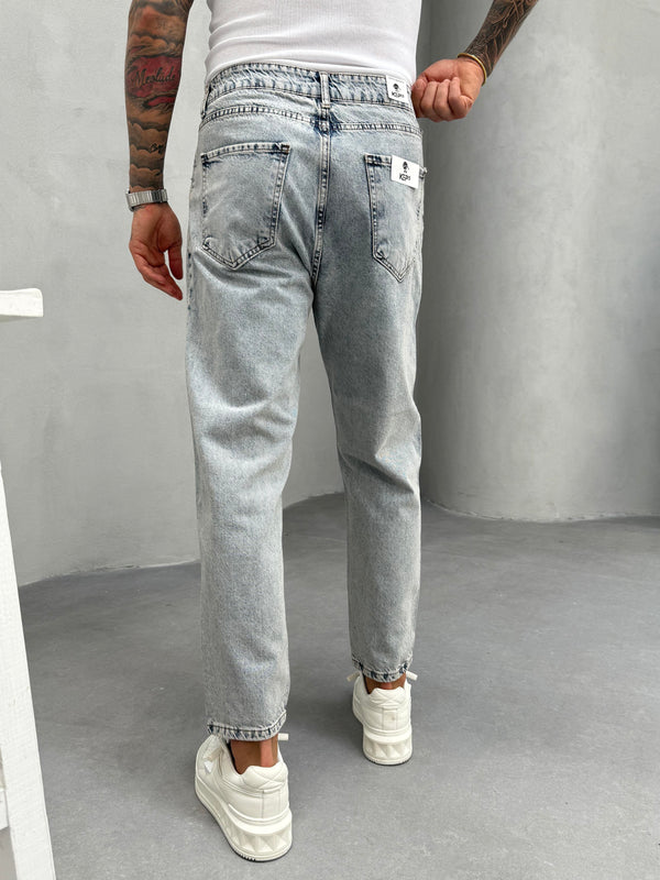 Yıkamalı Lazerli Boyfriend Jean