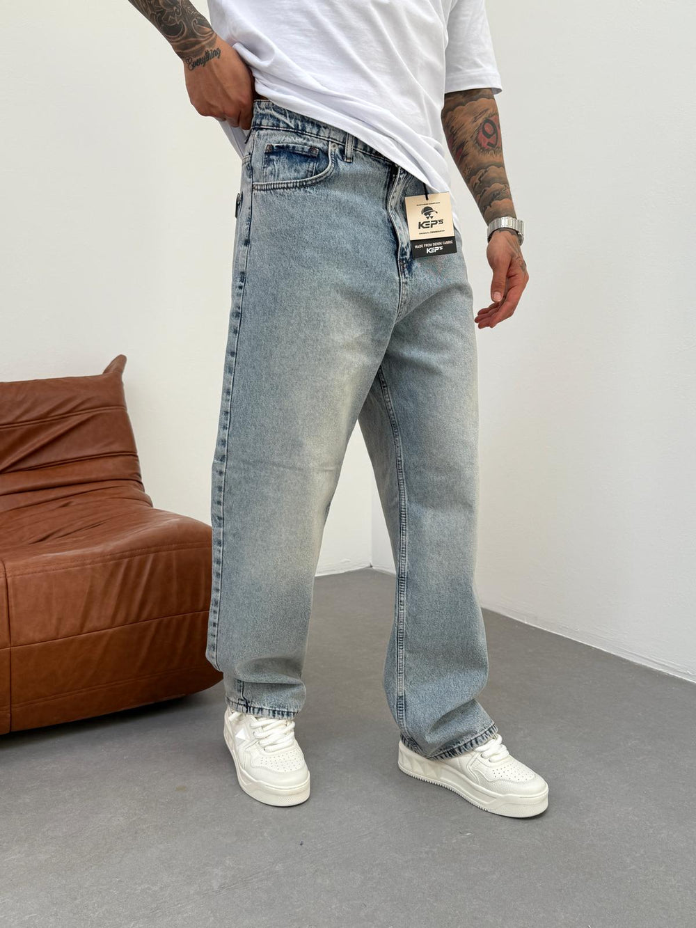 Yıkamalı Relax Baggy Jean