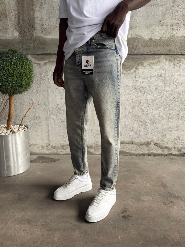 Yıkamalı Taşlamalı Boyfriend Jean