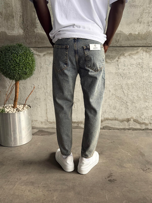 Yıkamalı Taşlamalı Boyfriend Jean