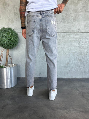 Yıkamalı Yırtıklı Boyfriend Jean